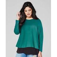 Dark Green Split Back Chiffon Top