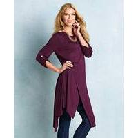 Damson Asymmetric Wrap Detail Tunic