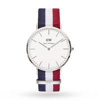 Daniel Wellington Men\'s Cambridge Silver 40mm Watch