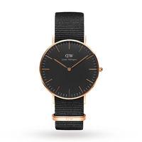 Daniel Wellington Unisex Classic Black Cornwall Watch 36mm Watch