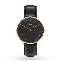 daniel wellington unisex classic black sheffield watch 40mm watch