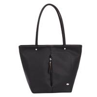 david jones black medium zip front shoulder handbag