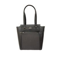 david jones structured tall tote shopper with pocket detailing in blac ...