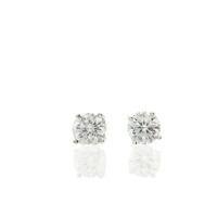 Darcey Simple Stud Cubic Zirconia Earrings In Sterling Silver.