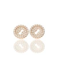 Darcey Lock And Love Shimmering Stud Earrings In Sterling Silver And Cubic Zirconia Rose Gold