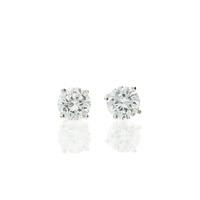 Darcey Simple Stud Cubic Zirconia Earrings In Sterling Silver.