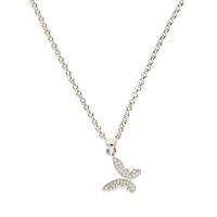 Darcey Dangling Butterfly In Sterling Silver And Cubic Zirconia Detailing.