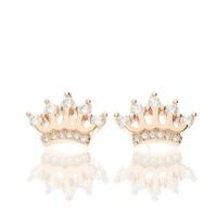 Darcey Shimmering Crown Stud Earrings In Sterling Silver And Cubic Zirconia