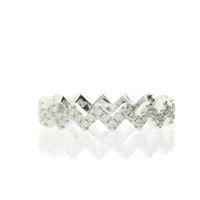 Darcey Zig Zag Ring Band In Sterling Silver With Cubic Zirconias