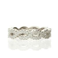 Darcey Traditional Woven Ring In Sterling Silver And Cubic Zirconia