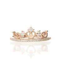Darcey Princess Tiara Ring Band In Sterling Silver Rose Gold Plating And Cubic Zirconia