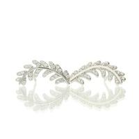 darcey elegant leaf earrings studs in sterling silver and cubic zircon ...