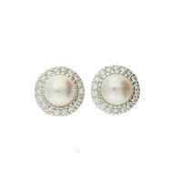 darcey fancy pearl stud earrings with cubic zirconia detailing