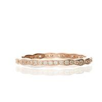 Darcey Thin Twisted Ring Band In Sterling Silver And Cubic Zirconia Rose Gold