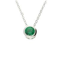 Darcey Sterling Silver Emerald Cubic Zirconia Birthstone Necklace