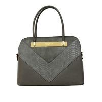 david jones structured handbag wit asymetrix and metal detailing in gr ...