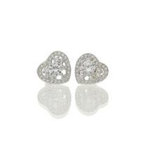 Darcey Devotion Crystal Heart Stud Earringsin silver