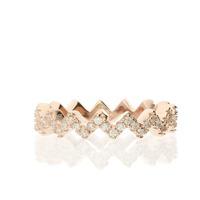 darcey zig zag ring band in sterling silver and rose gold with cubic z ...