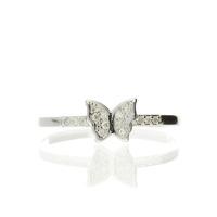 Darcey Perfect Butterfly Ring Band In Sterling Silver And Cubic Zirconia