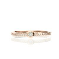 Darcey Cubic Zirconia Ring Band With Stone In Sterling Silver / Rose Gold