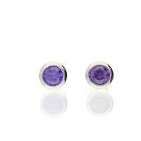 Darcey Sterling Silver Tanzanite Cubic Zirconia Birthstone Earrings