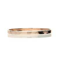 Darcey Plain Bangle In Sterling Silver With Rose Gold Plating