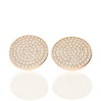 Darcey Sterling Silver Pave Cubic Zirconia Disc Earrings