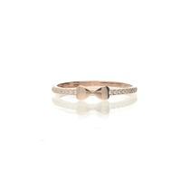Darcey Bow Ring with Cubic Zirconia detailing in Sterling Silver with Rose Gold
