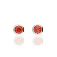 darcey sterling silver ruby cubic zirconia birthstone earrings