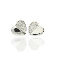 Darcey Perfectly Simple Sterling Silver Stud Earrings With Cubic Zirconia Detailing