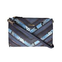 David Jones Cross Body Envelope Handbag with Asymmetric Detailing in Dark Blue