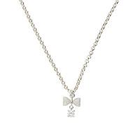 Darcey Bow With Dangle Detail In Sterling Silver With Class AAA Cubic Zirconia