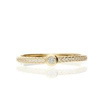 Darcey Cubic Zirconia Ring Band With Stone In Sterling Silver / Yellow Gold