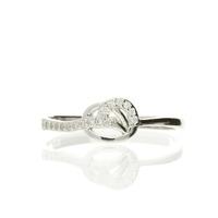 Darcey Knot Ring Band In Sterling Silver And Cubic Zirconia