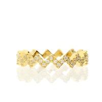 darcey zig zag ring band in sterling silver and yellow gold with cubic ...