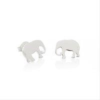 daisy silver good karma elephant stud earrings