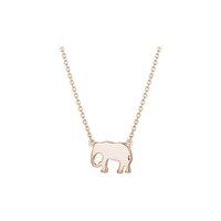 daisy rose gold plated good karma elephant necklace