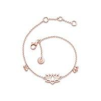 daisy lotus good karma rose gold plated chain bracelet