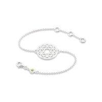 Daisy Silver Heart Chakra Chain Bracelet