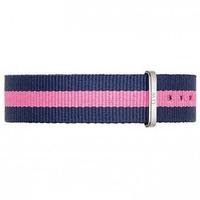 DANIEL WELLINGTON Men\'s Blue and Pink Nylon Strap 17mm