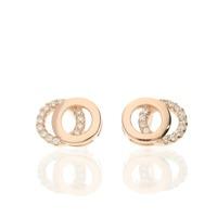 darcey interlocking circle stud sterling silver earrings rose gold