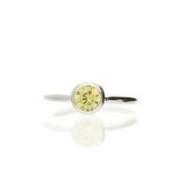 Darcey Sterling Silver Peridot Cubic Zirconia Birthstone Ring