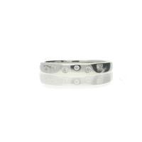 Darcey Smooth Ring Band With Crystals in Silver