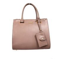 David Jones Structured Handbag with Detachable Matching Purse in Taupe