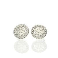 Darcey Stunning Cluster Stud Earrings In Sterling Silver And Beautifully Cut Cubic Zirconia