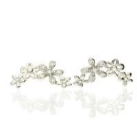 darcey climbing flower earrings in sterling silver and cubic zirconia