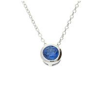 Darcey Sterling Silver Sapphire Cubic Zirconia Birthstone Necklace