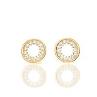 darcey open circle stud earrings in sterling silver and cubic zirconia ...