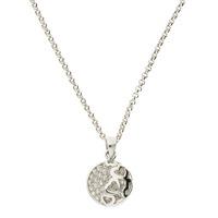 Darcey Pavé Disc Chain Pendant In Sterling Silver With Class AAA Cubic Zirconia