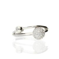 Darcey Open Band Ring With Cubic Zirconia 3D Ball In Sterling Silver